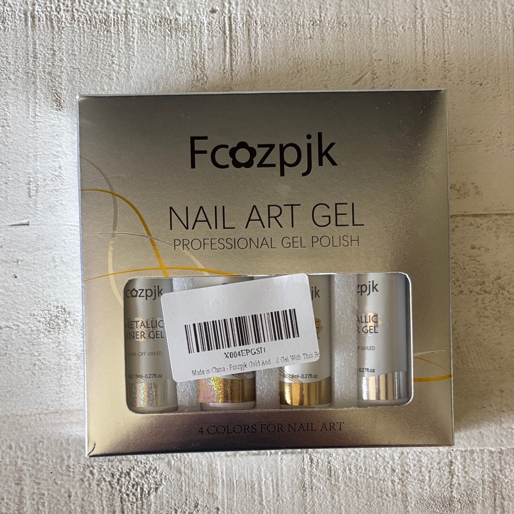 Metallic Nail Art Gel Set - Silver and Gold